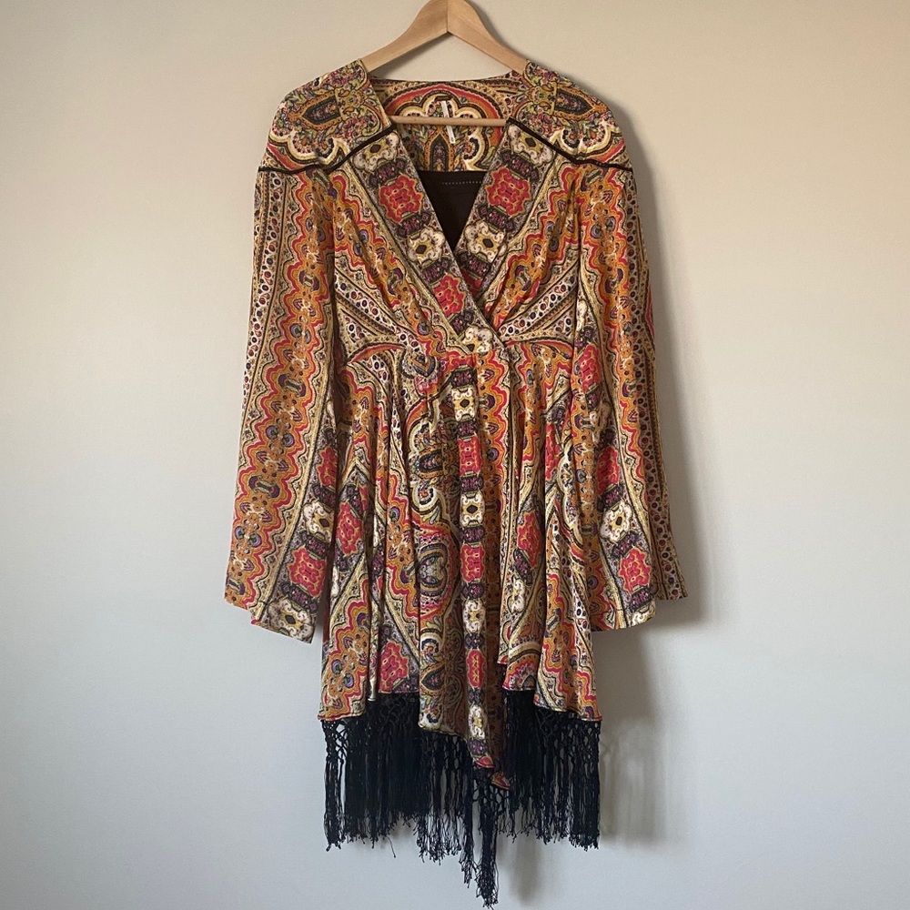 Free People Printed Wrap Dress